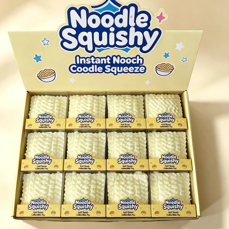 Simulated Instant Noodle Squishy Fidget TPR Fake Noodle Block Filling Crispy Crunchy Sound Stress Relief Squeeze ASMR Sensory