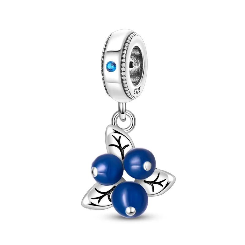 925 Sterling Silver Grape Fruit Charms Pendant Fit Original Bracelet DIY Women Anniversary Jewelry Gift