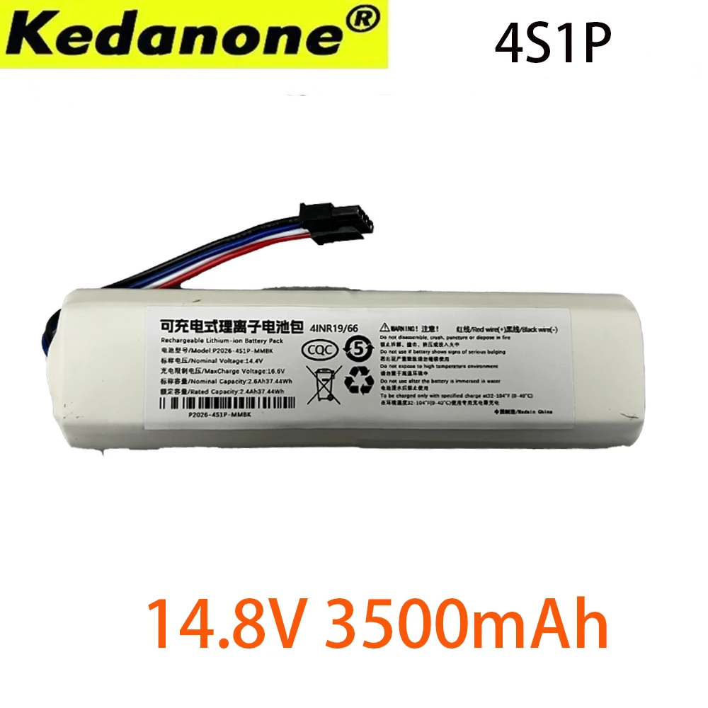 

14.4V 3500mAhReplacement Battery For Xiaomi Mijia Robot Vacuum Mop 2C Model XMSTJQR2C Compatible with 4S1P-MMBK Charging