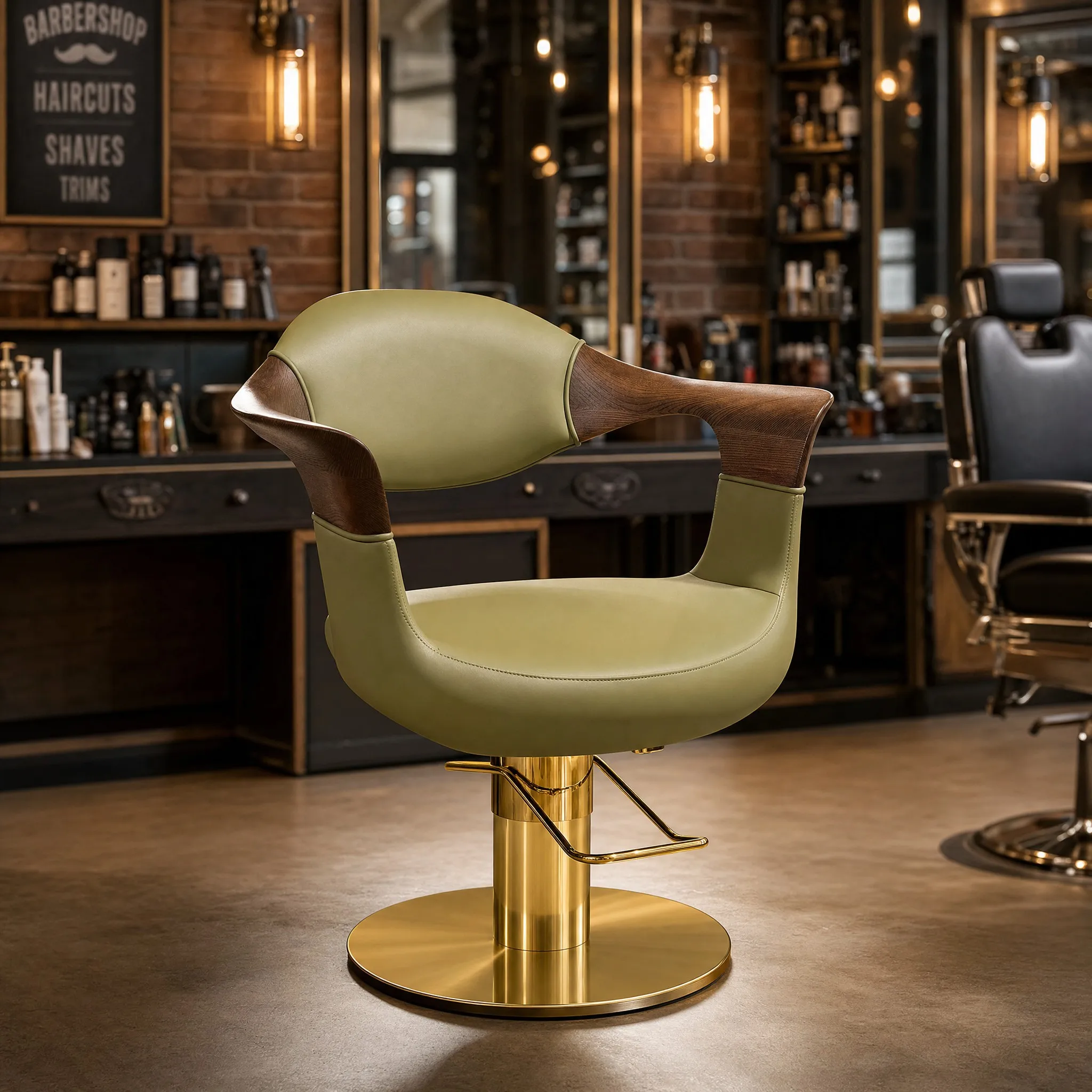 Modern Custom Hair Salon Furniture Barbershop Cutting Hair Chair for Salon Height Adjustable Rotatable Men Styling Chairs