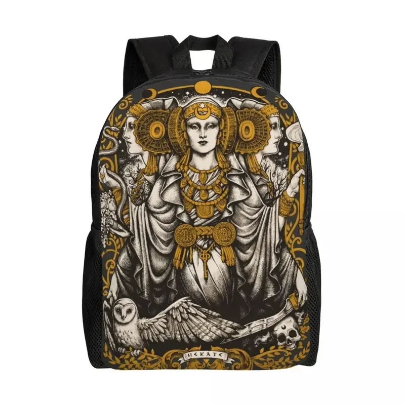 Customized Iberian Hecate goddess backpack men women fashion bookbag for school college goth occult Halloween witch bags