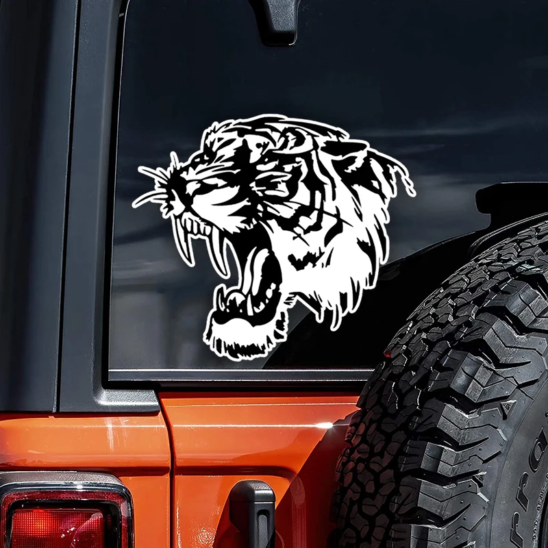 CK3338# Saber-toothed Tiger Vinyl Car Sticker Waterproof Removable Decal Self-adhesive Auto Decoration Personality Styling