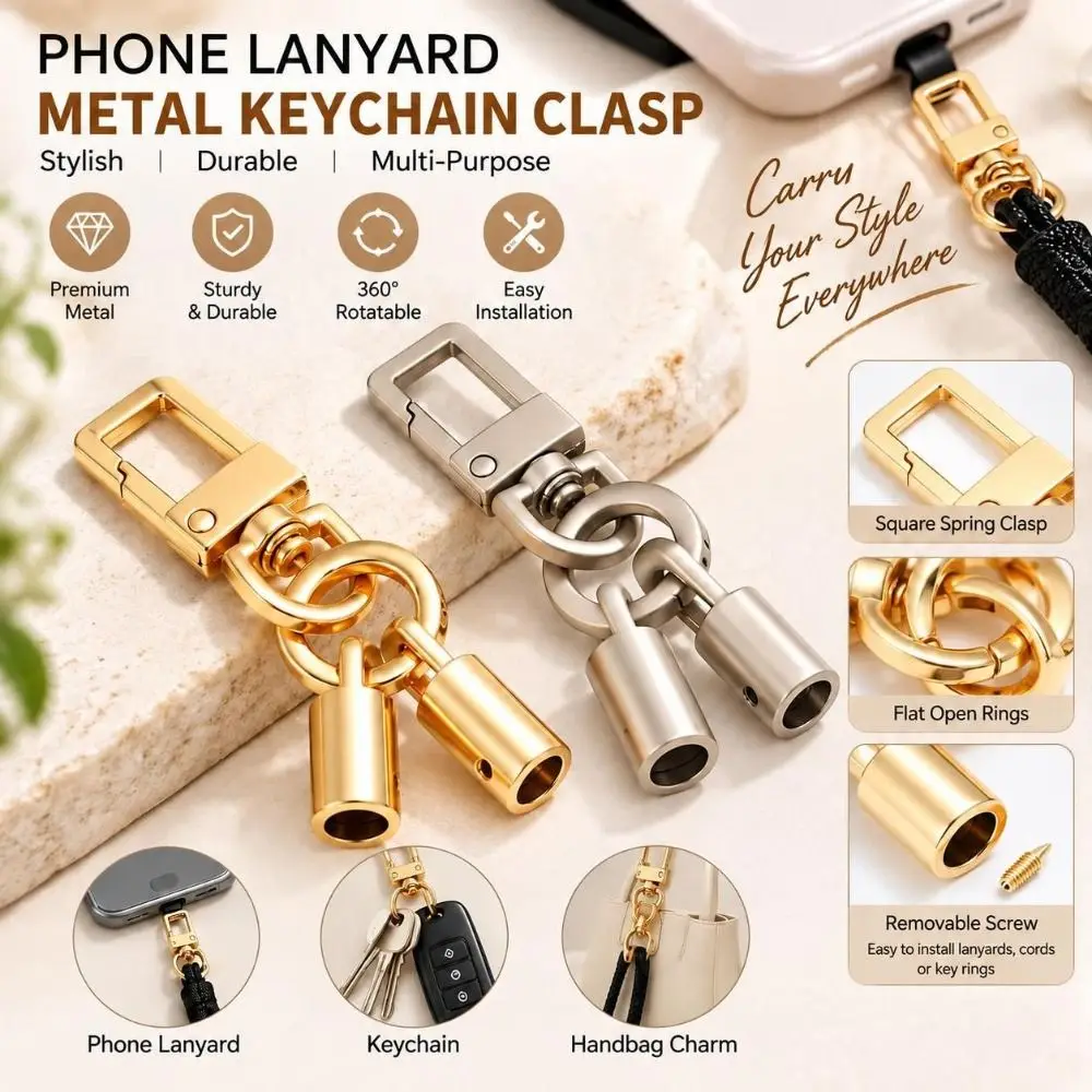 Fashion Rust-Proof Lobster Clasps Alloy Rotatable Lanyard Hardware Sturdy Leather Cord End Caps Jewelry Accessories