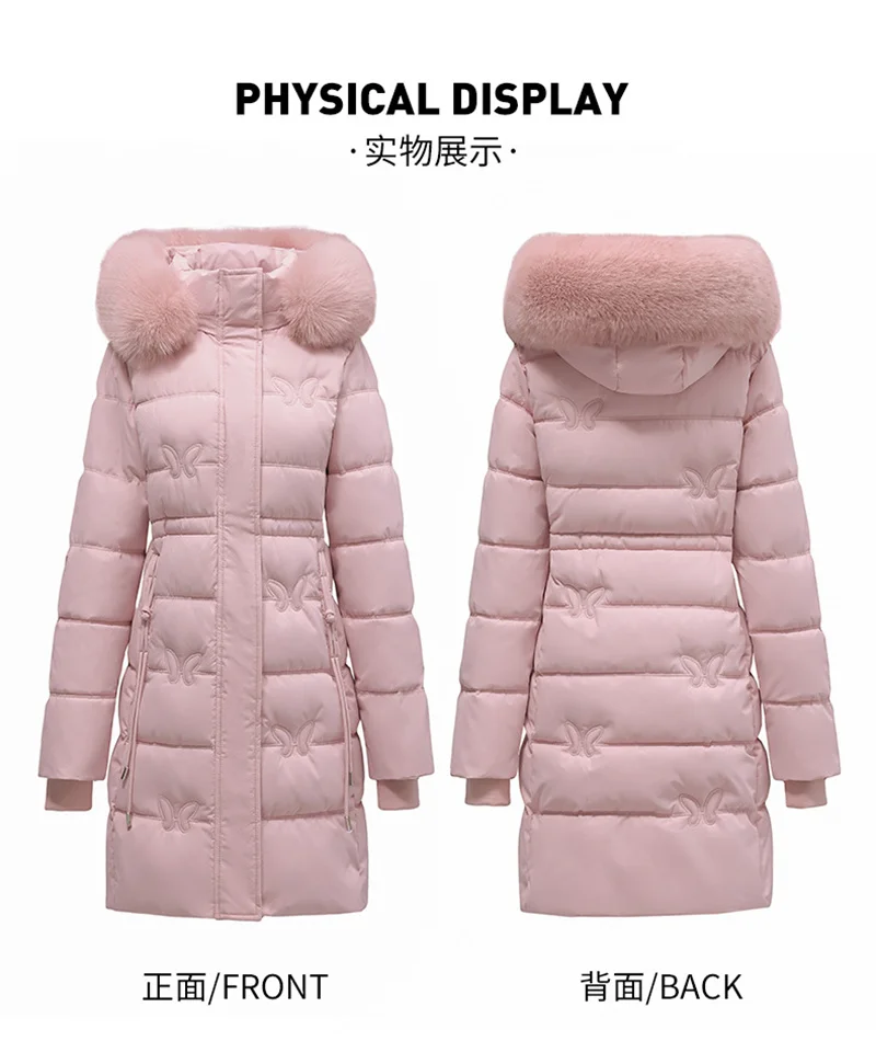 Women's Winter Parka Coat Hooded Korean Version Lady Down Cotton Jacket Warm Temperament Ladies Cotton Padded Outerwear