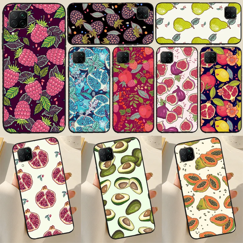 Avocado Pear Papaya Pomegranate Case For Huawei Honor X8 X7a X8a X9a 50 70 90 Magic5 Lite P20 P40 P60 P30 Pro Nova 9 Cover