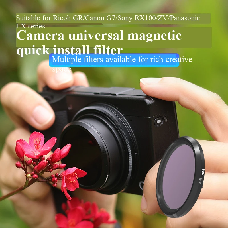 For Ricoh GR3 GR3X GR4 Magnetic Filter Set for Panasonic LX10 Ricoh GR23 for Canon G7x3G7X2 for Sony RX100 M1 2 3 ZV-1 Polarizer