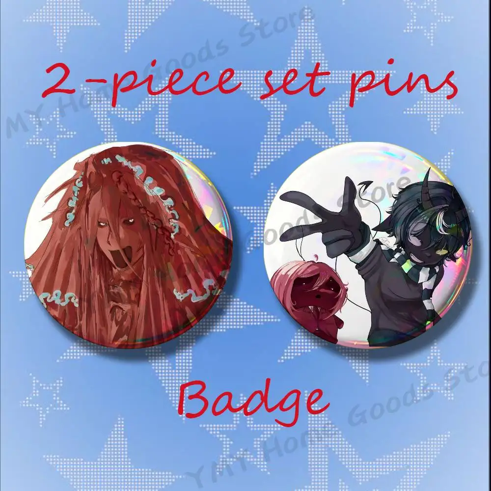 Cartonn Twixxel Creator Anime 2-piece set Free Mix Backpack Clothes Jewelry Accessories Round Badge Collection Gifts