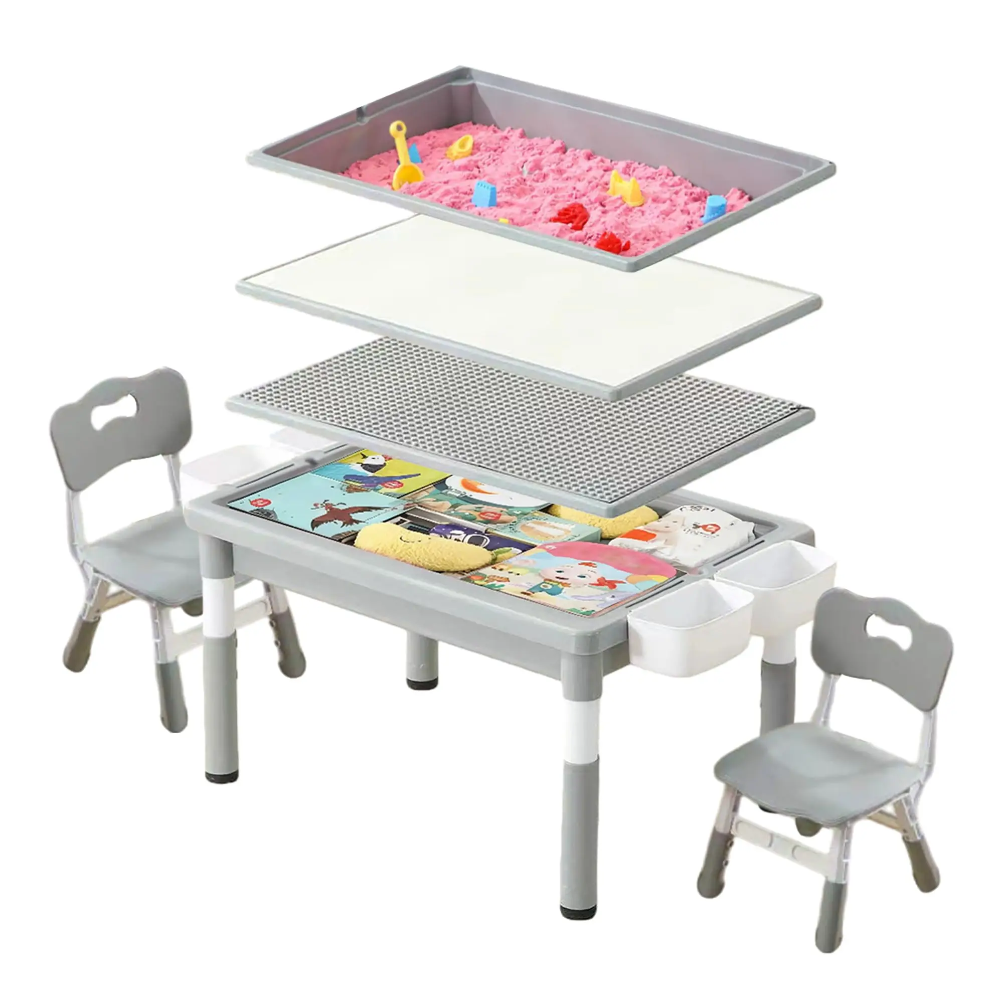 O Sand and Water Table, Toddler Activity Table with Storage Bins, Multi-Functional Play Table for Ding, Building
