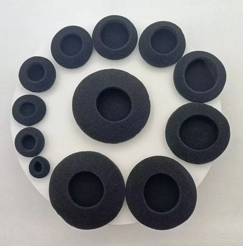 라운드 이어폰 커버 스폰지 커버 18mm 23mm 35mm 40mm 50mm 55mm 60mm 65mm 70mm 80mm 코튼 이어 커버 4/PCS