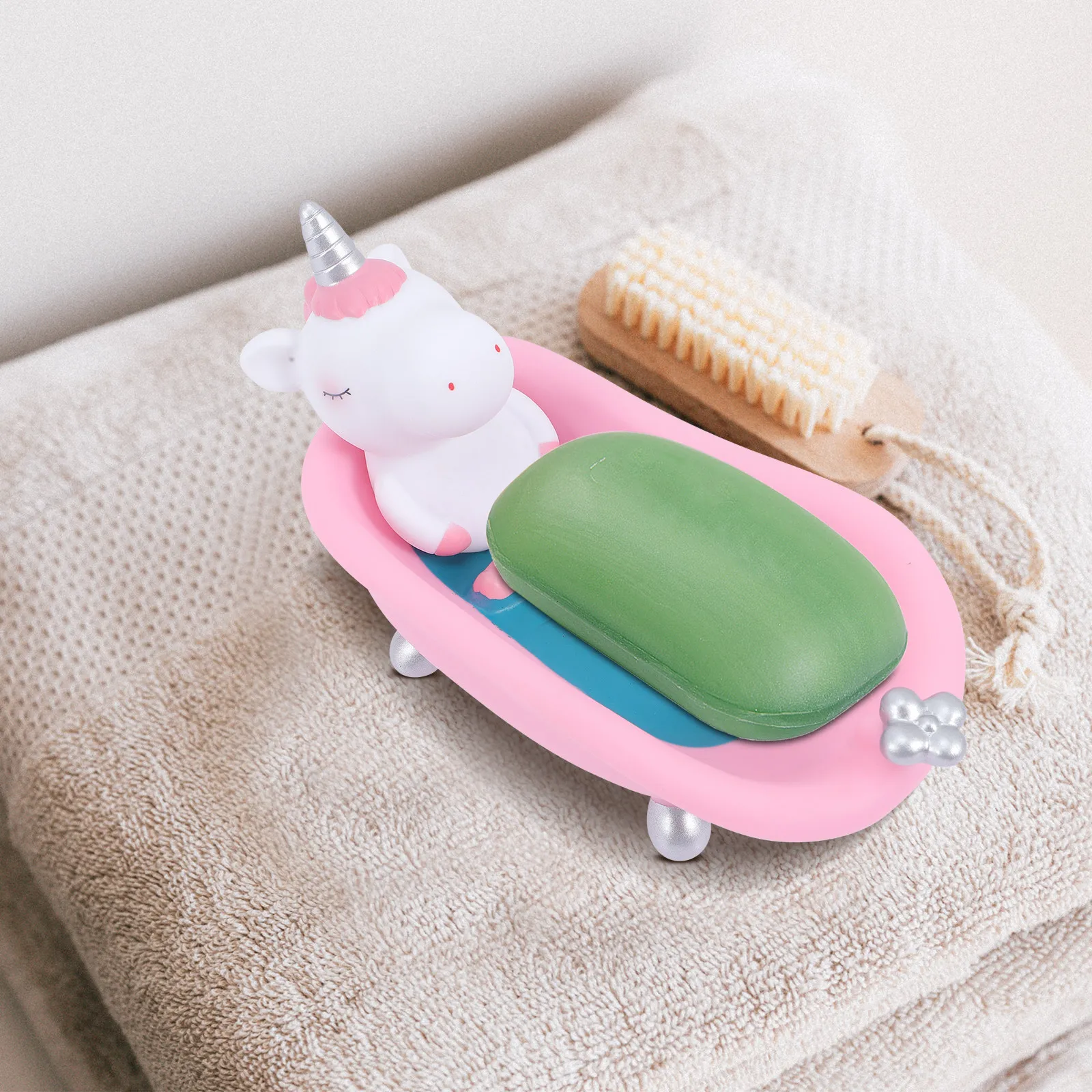 

Soap Cartoon Dish Cute Holder Bathroom Animal Decor Tray Sponge Stand