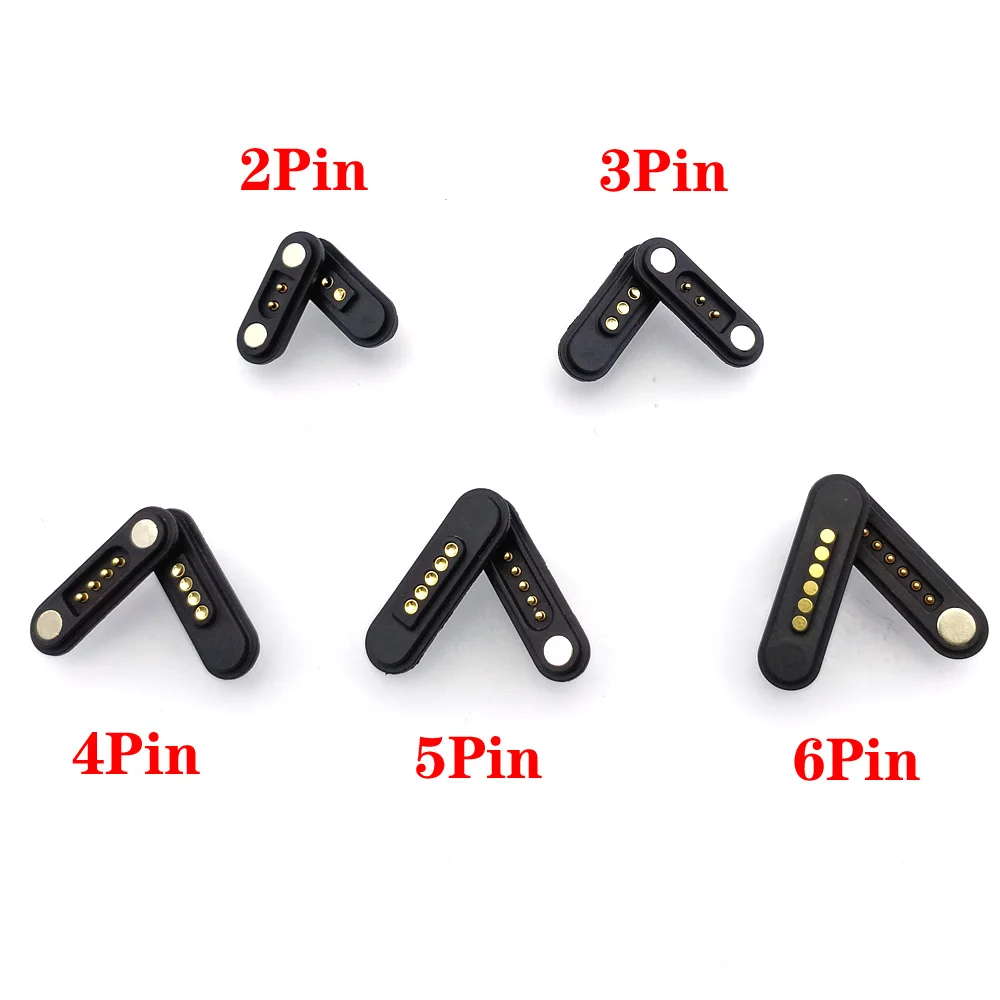 1set 2P 3P 4Pin 5P 6Pin DC Magnetic Pogo Pin Connector Pogopin Male Female 2A Waterproof High Current Spring Loaded Power Socket