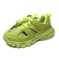 2025 Spring New Children Sneakers Boys Breathable Running Shoes Girls Fashion Clunky Sneaker Baby Candy Color Casual Shoes