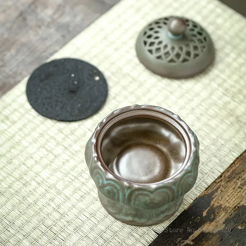 Ceramic Lotus Incense Burner, Incense Road, Sandalwood, Home Interior Office Decoration, Lotus Zen Fragrance, 1Pc