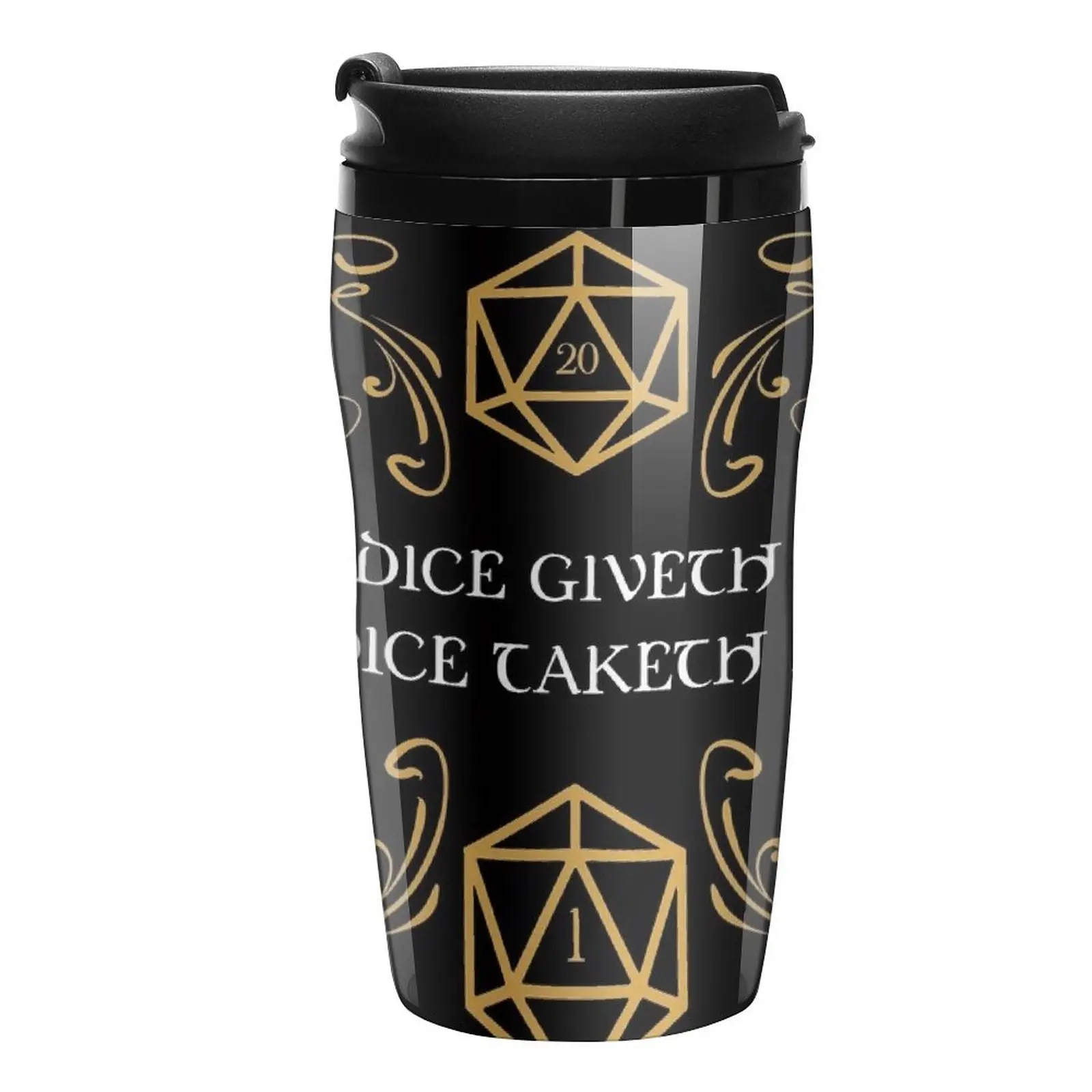 

The Dice Giveth and Taketh Away Natural 20 and Critical Fail Travel Coffee Mug Coffee Cup Sets Paper Cups For Coffee Coffee Set