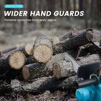 Podofo 21V 1600r/min Chainsaw 12'' Brushless Chainsaw for Tree Branches Trimming Electric Chainsaw with 2*Chains Battery Gloves