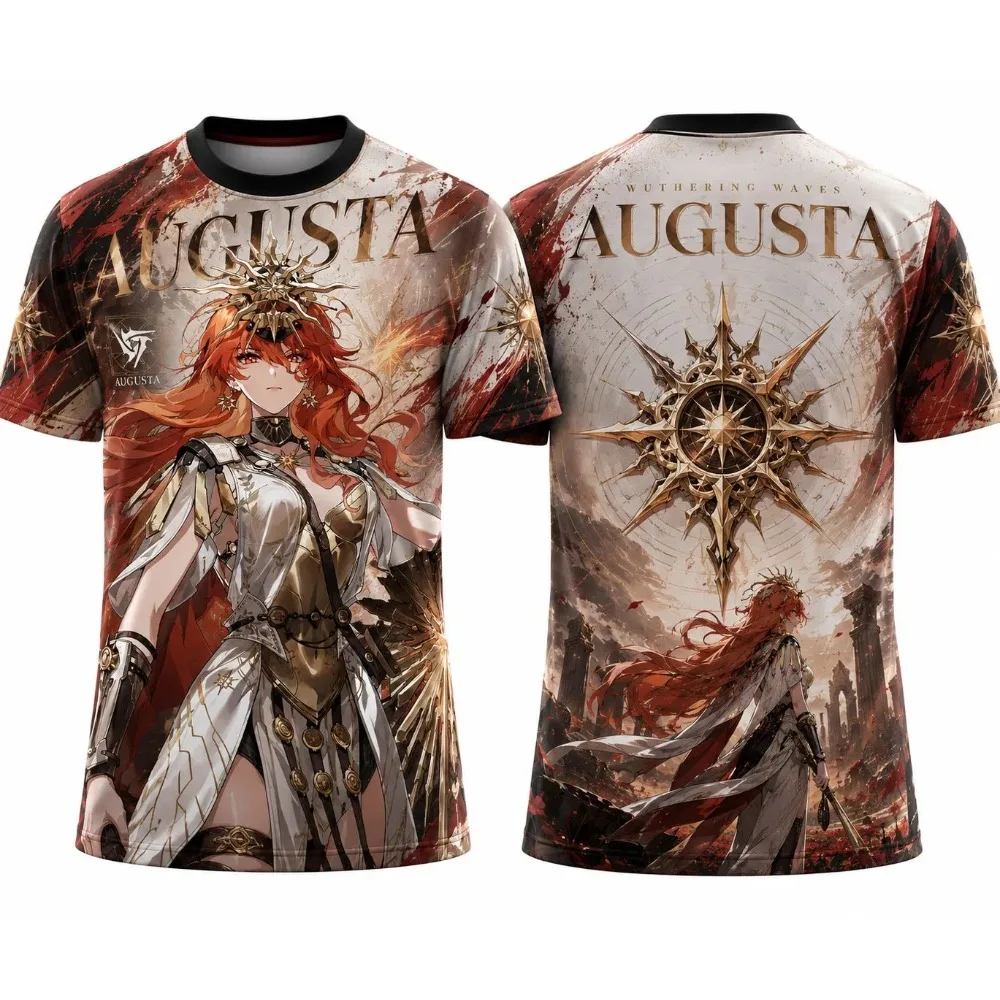 2026  Anime 3D Print Style Jersey TShirt Wuthering Waves Chisa Aemeath Augusta Phrolova Sigrika Soft Breathable Casual Tee