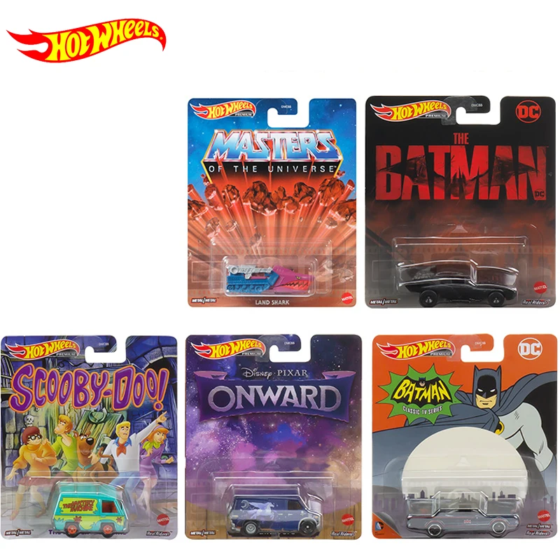 Original Hot Wheels Premium Car Retro Entertianment Ccollection Voiture Batmobile Mystery Machine Guinevere Toys for Children