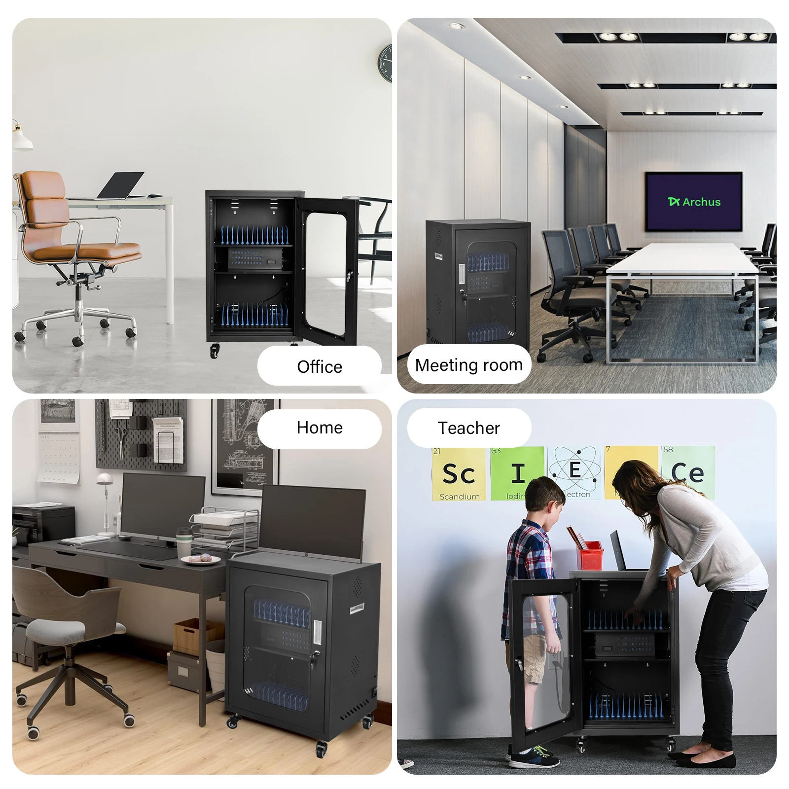 Laptop Charging Cart, 30-Bay Portable Mobile Charging Cabinet, Cell Phone Locker with Charger for Security Storage