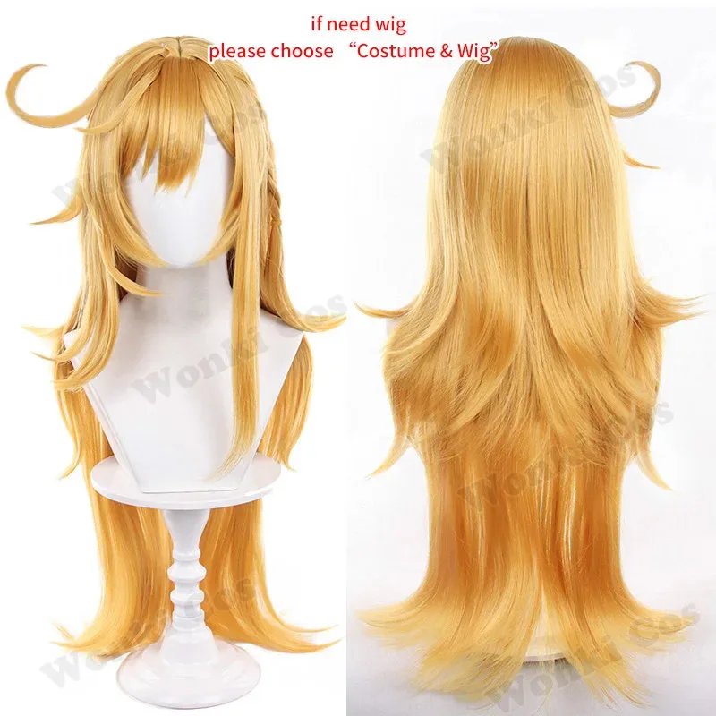 Fontaine Escoffier Cosplay Costume Wig Hair for Game Impact Escoffier Cosplay Shoes for Women Role Play Party Outfits