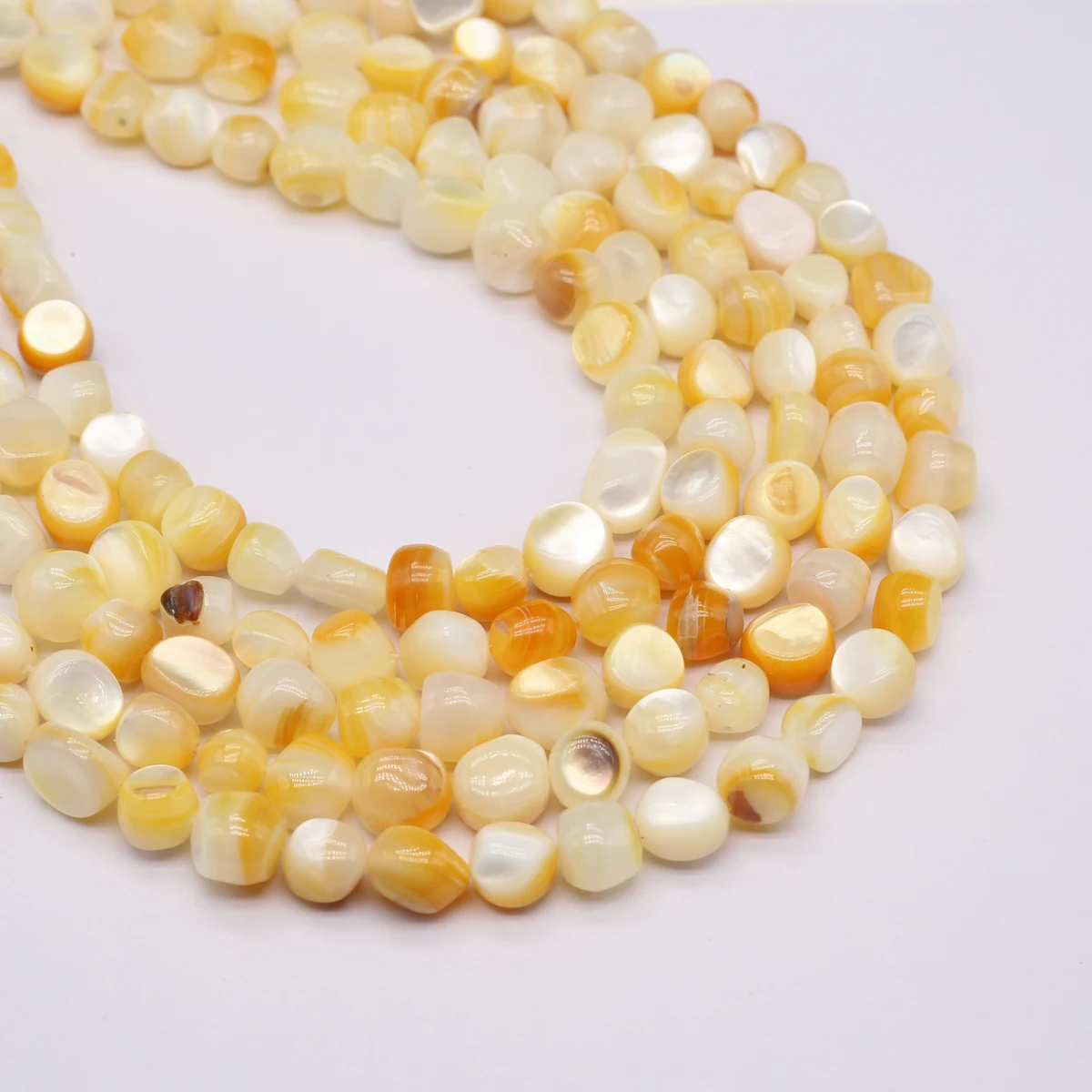 

7-9mm Natural Shell Beads Yellow Irregular Beaded Charms for DIY Women Men Necklace Bracelets Jewelry Making Accessories