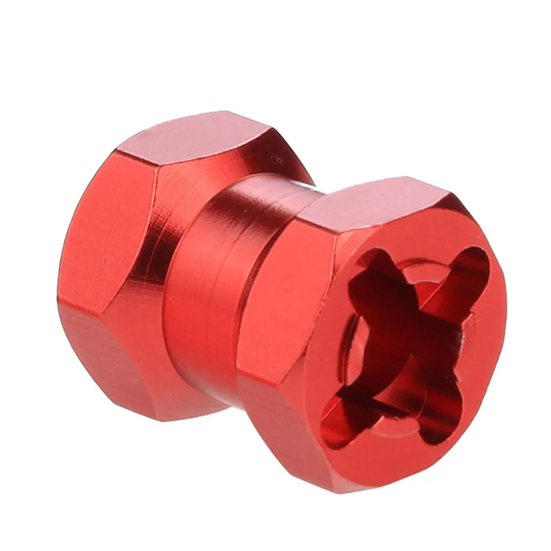 YSUN-12X RC Car Metal 12Mm Wheel Hex Hub 15Mm Extension Coupler For AXIAL SCX10 D90 CC01 F350 1/10 RC Crawler-Red