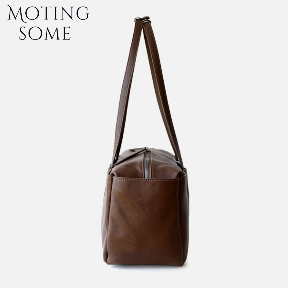 Motingsome Square Bags for Women Shoulder Underarm Bag Retro Saddle Handbag 100% Natural Leather Tote Lady Luxury Pouch 2025 New