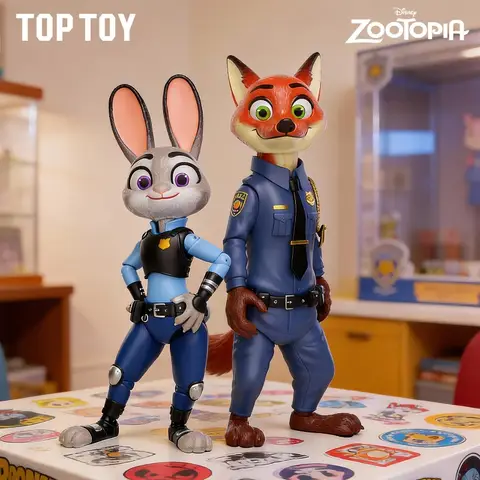 New Genuine Zootopia 2 Action Figure Kawaii Bjd Doll Judy Hopps &Nick Wilde Anime Figures Assembled Toys Kid Birthday Gift