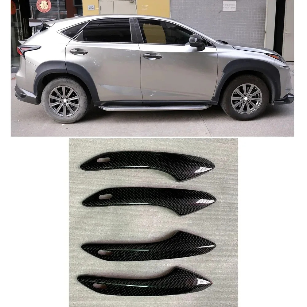 For LEXUS NX200 300h RX300 450h 2014 - 21 Exterior Door Handles Real Carbon Fiber Door Handle Covers Decoration Car Accessories