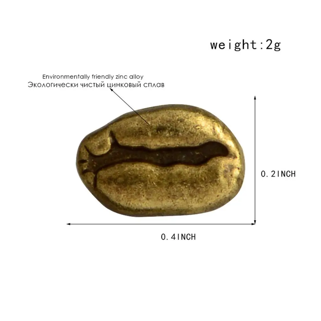 Mini Coffee Bean Forma Broche, Pin agulha bonito colar, Emblema Mochila, 4pcs