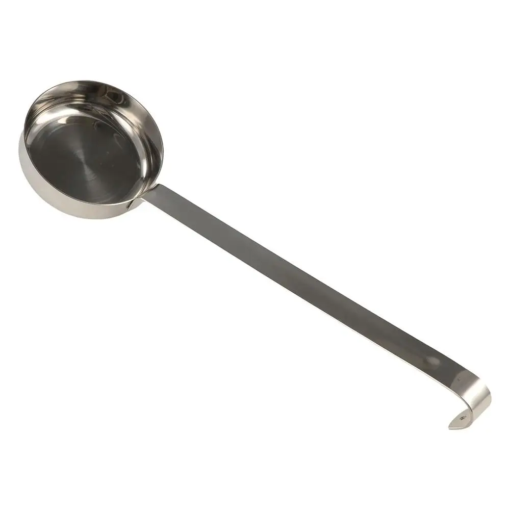 Kitchen Tools Flat Bottom Pizza Sauce Spoon Long Handle Italian Soup Ladle Practical Durable Serving Spoon Kitchen