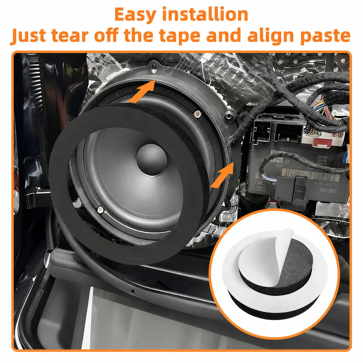 Yitong 1/2PCS Car Speaker Ring Sound Insulation Sponge Pad Shock Absorption And Noise Reduction Car Audio Stereo Accessories