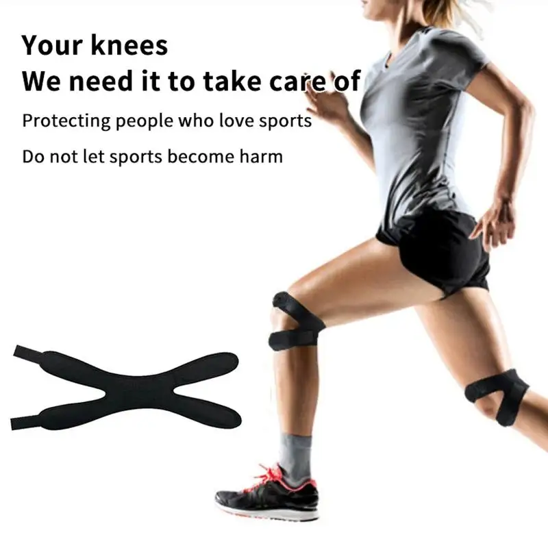 1 PCS Sports Kneepad Double Patellar Knee Patellar Tendon Support Strap Brace Pad Protector Open Knee Wrap Band Fitness Men