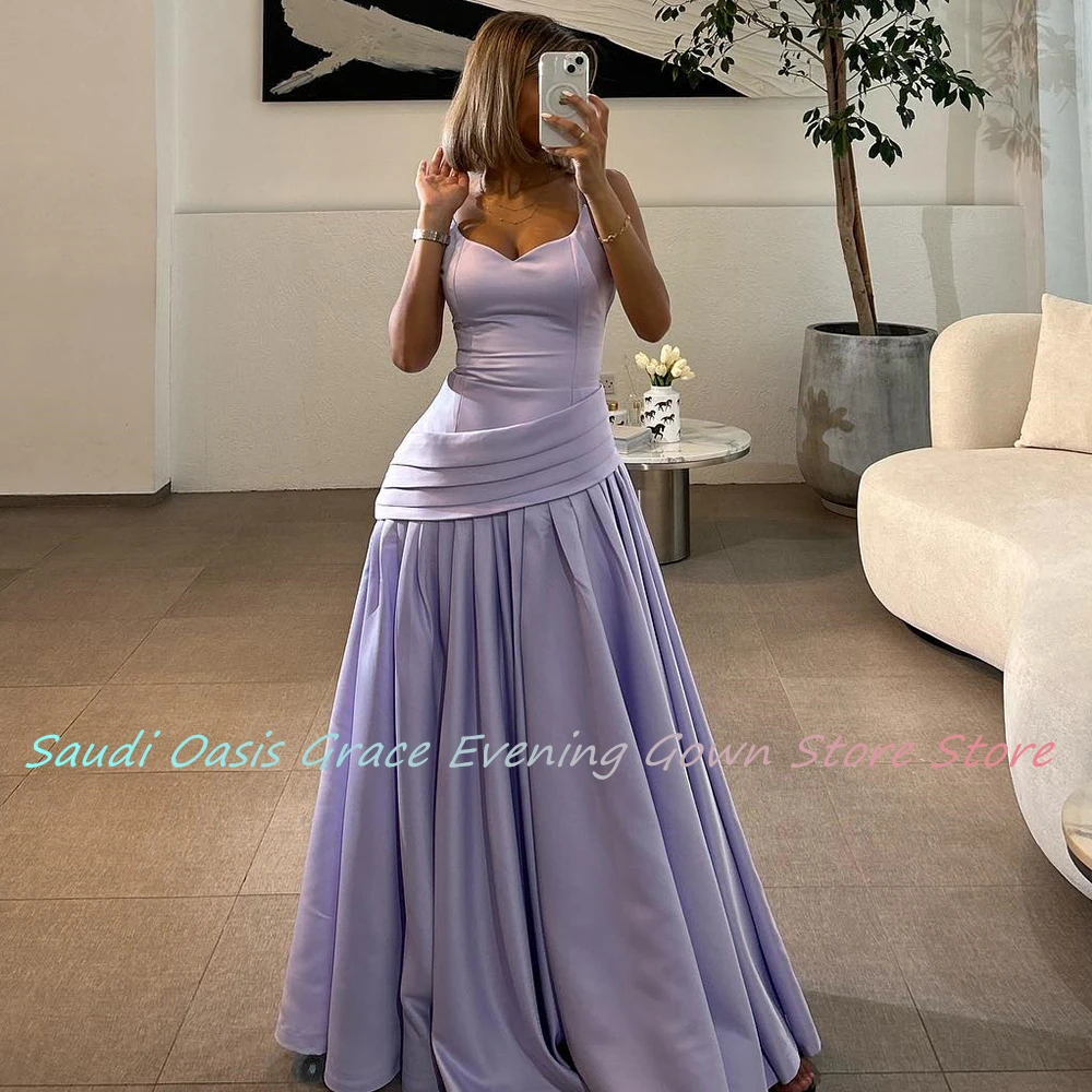 High Quality Satin A-Line Evening Dress Graceful Floor Length V-Neck Sleeveless فساتين سهره نسائيه فخمة Custom Size