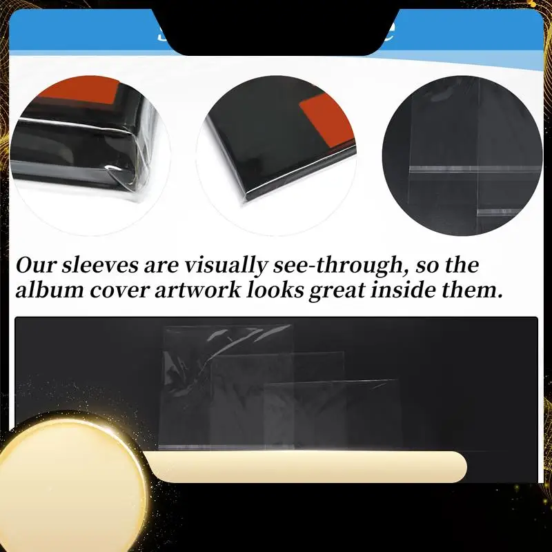 

50PCS OPP Gel Record Protective Cover For Turntable Player LP Vinyl Record Bag