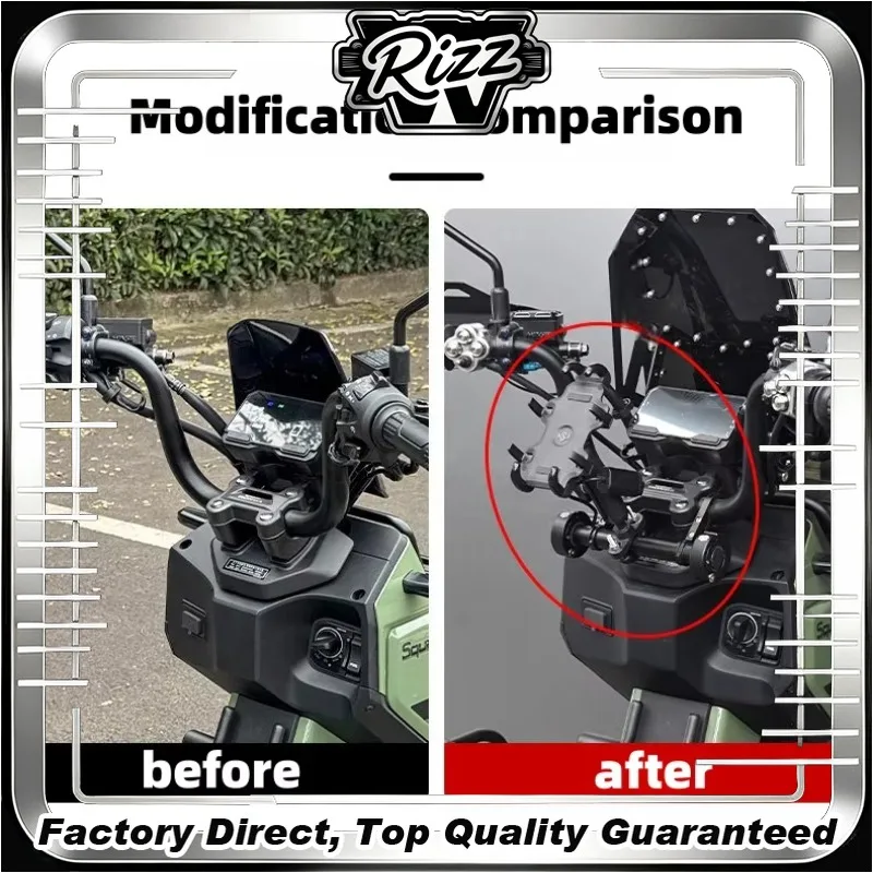 FOR Expandable Handlebar Cross Support Bar with round Hanging Hook And Anti-slip Phone Holder for Daily Riding Square X125