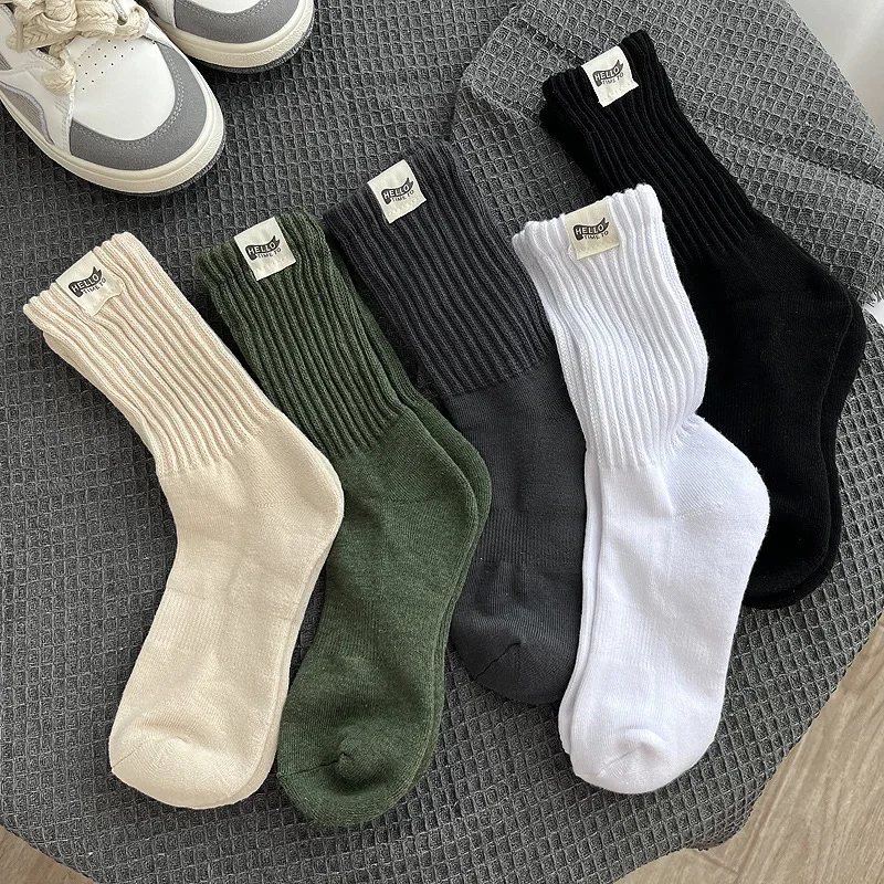 

1/5 Winter Warm Thick Sports Mid tube Men's Socks Thick Thread Autumn Winter Simple Comfortable Casual Socks
