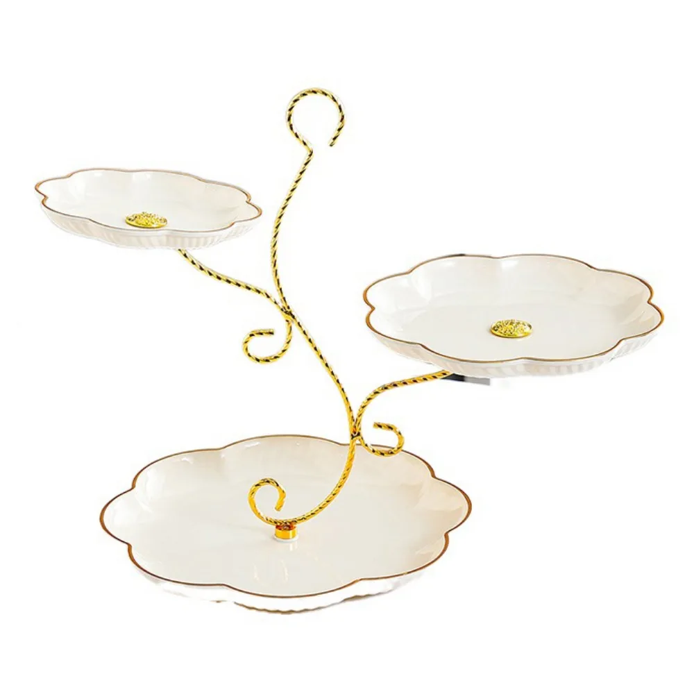 

Подставка для фруктов большой вместимости, легко моется, 3-ярусная конструкция, десертница в форме ветки, устойчивый поднос для хранения закусок, для дома