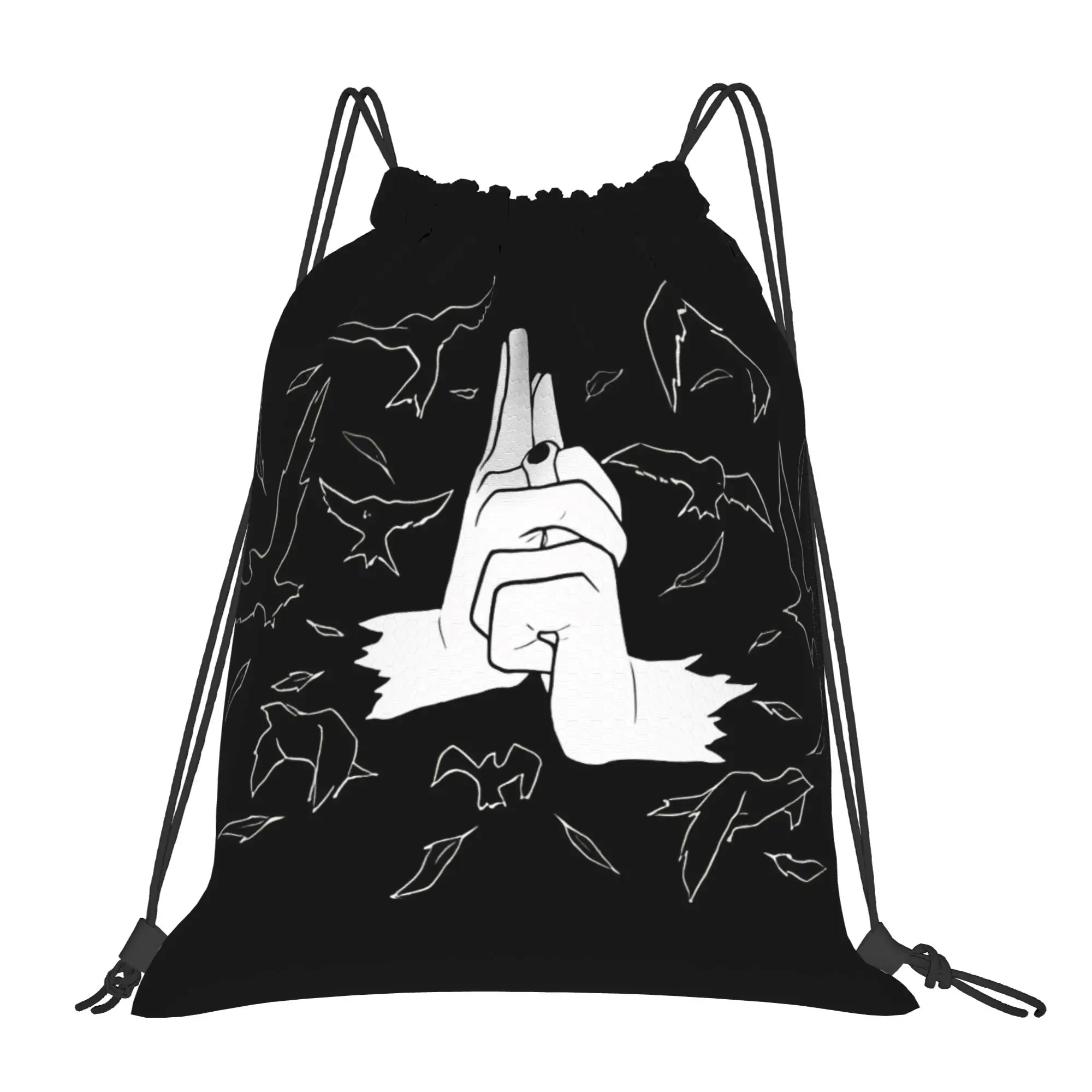 Illusion Hand Signs jJujutsu Kaisenn Portable Sports Riding Gym Drawstring Storage Sporty Backpacks