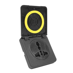 2025 New 110A RV Power Outlet Panel,250V Enclosed Lockable Outdoor Electrical Socket Panel for RV Travel Trailer