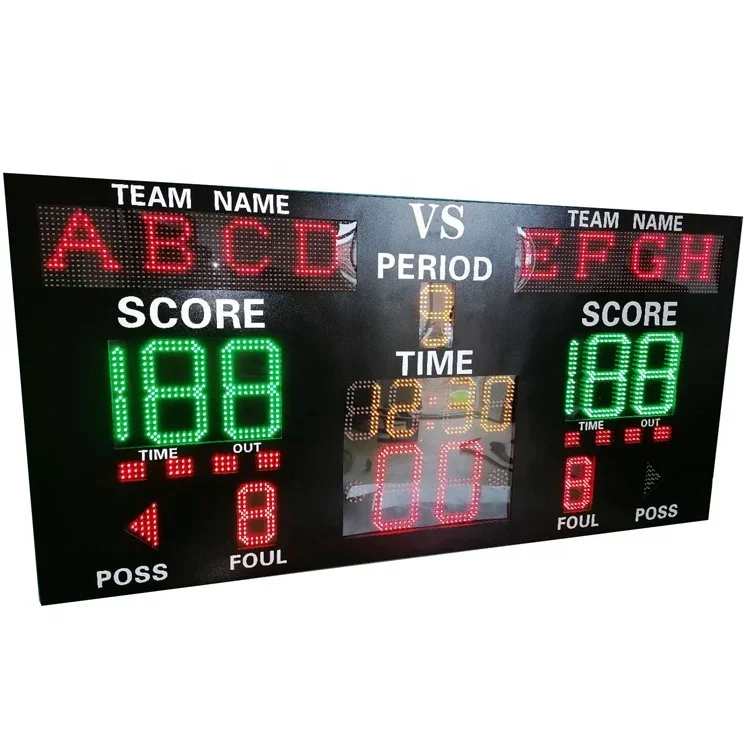 1.8m Wall Mounted Basketball Electronic Scoreboard Set Wireless Remote Control