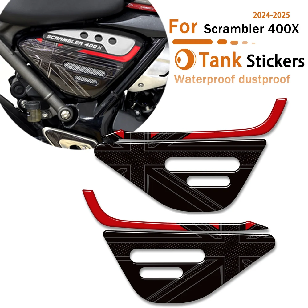400 X Motorcycle 3D Stickers Tank Pad Side Grips Knee Fairing Fender Wheels Kit Decals For Triumph Scrambler 400X  2024 2025