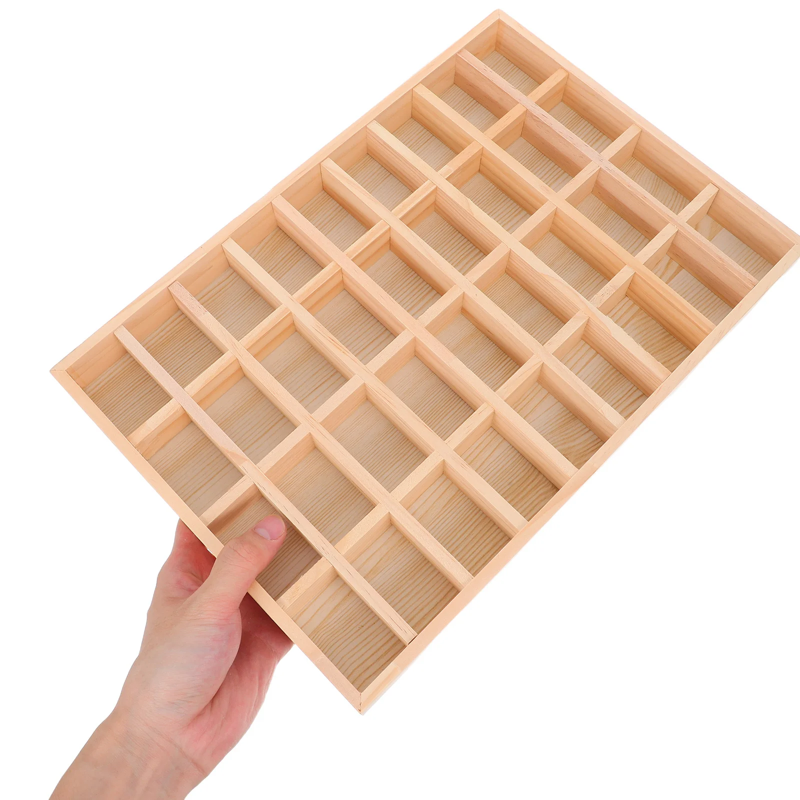 

Jewelry Display Tray 36 Compartments Drawer Organizer Necklace Bracelet Holder Earrings Pendant Storage Flat Tray Showcase