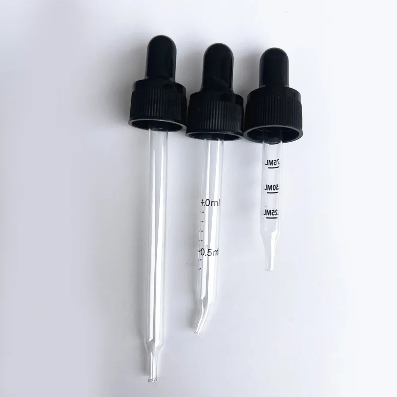 100X Dropper Lid Screw Cap Cover with Glass Pipette For 18mm / 410 Doterra Young Living 5ml 15ml 30ml100ml Essential Oil Bottles