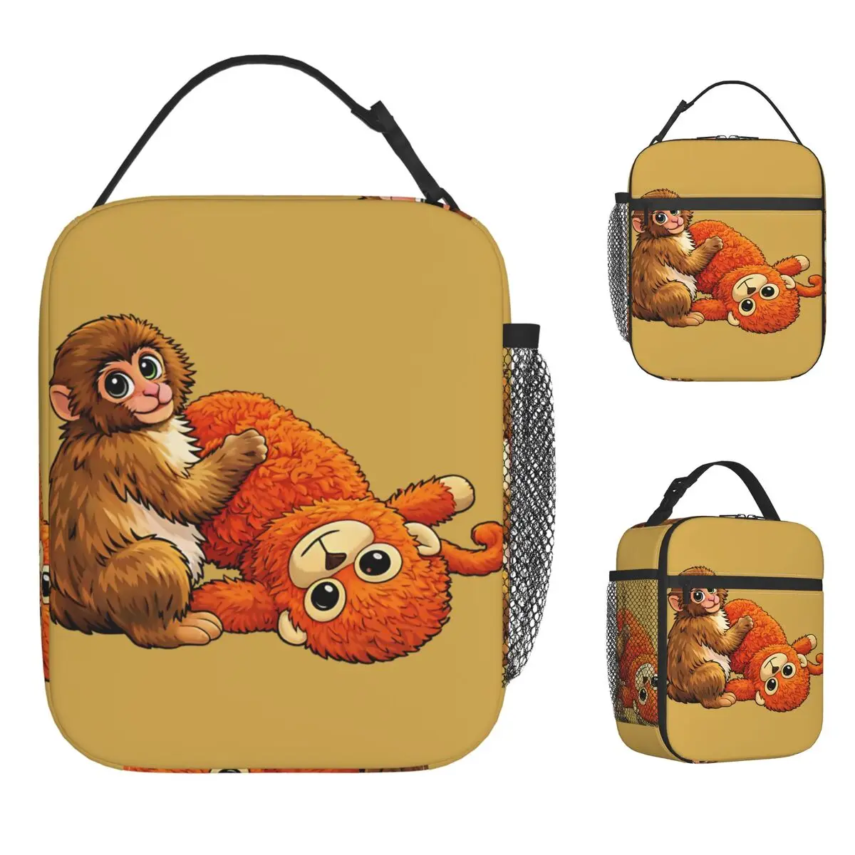 

Сумка для обеда Team Punch Funny Monkey, офисный ланч-бокс, женская термосумка Kawaii, водонепроницаемая портативная сумка-холодильник на молнии