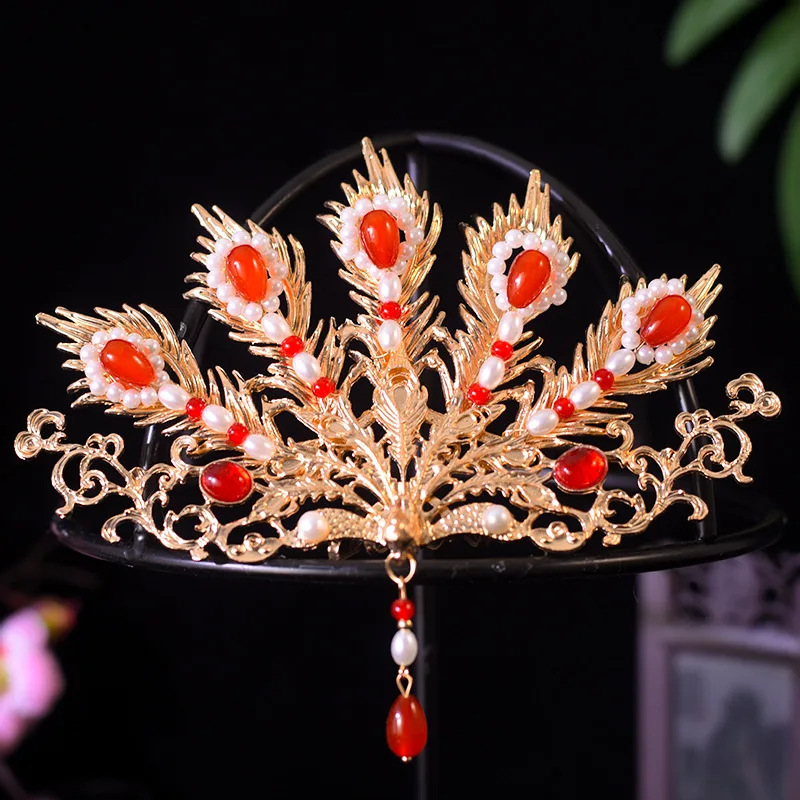 

Antique Hair Crown Hair Ornaments Ancient Costume Headdress Chinese Hanfu Hair Accessories Hairpin Hairstyle Design Tool