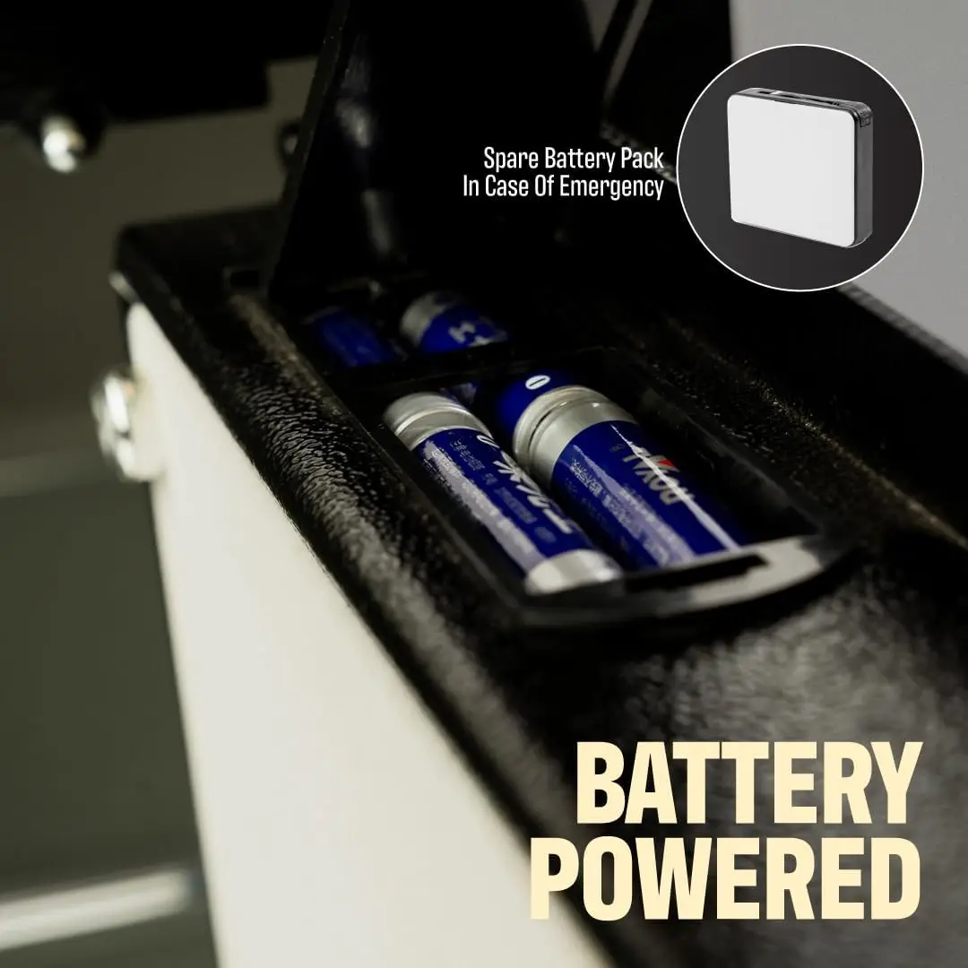 Electronic Safe Box - Opens with Passcode, Fingerprint, and Key - for Home, Jewelry, and Money - Black - Electronic Safe Box by