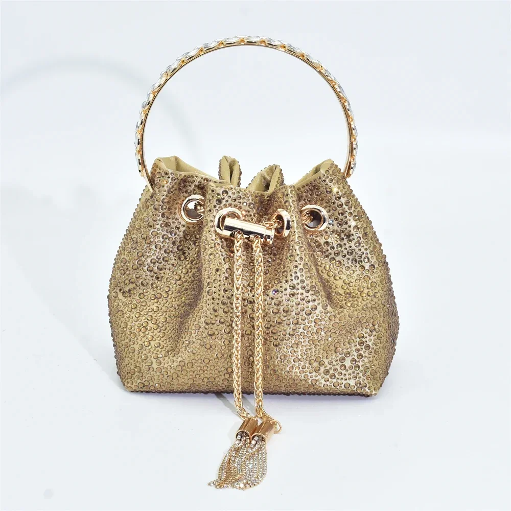 New Arrival Women Italian Handbag and Shoe Plus Size Shoes Luxury Nigerian Bag Set with Shoes Decorated with Rhinestone