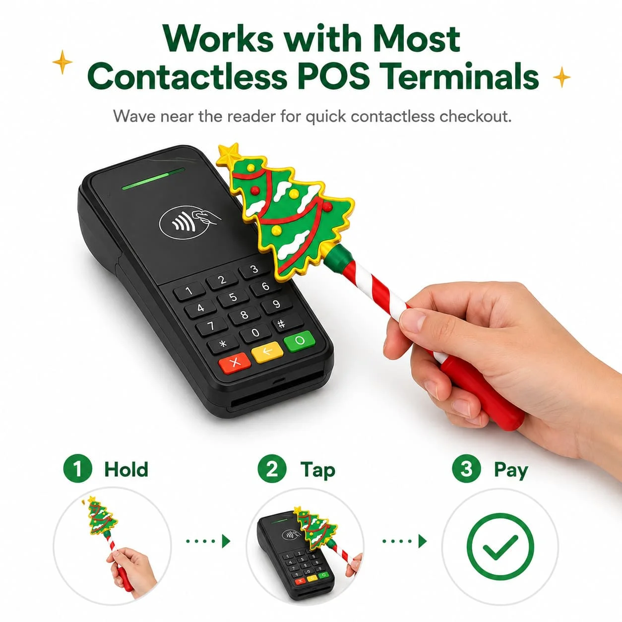 Tap to Pay Wand 3D Printed Contactless Payment Stick Non-contact Card Holder Long Range Checkout Tool Christmas Gift Idea