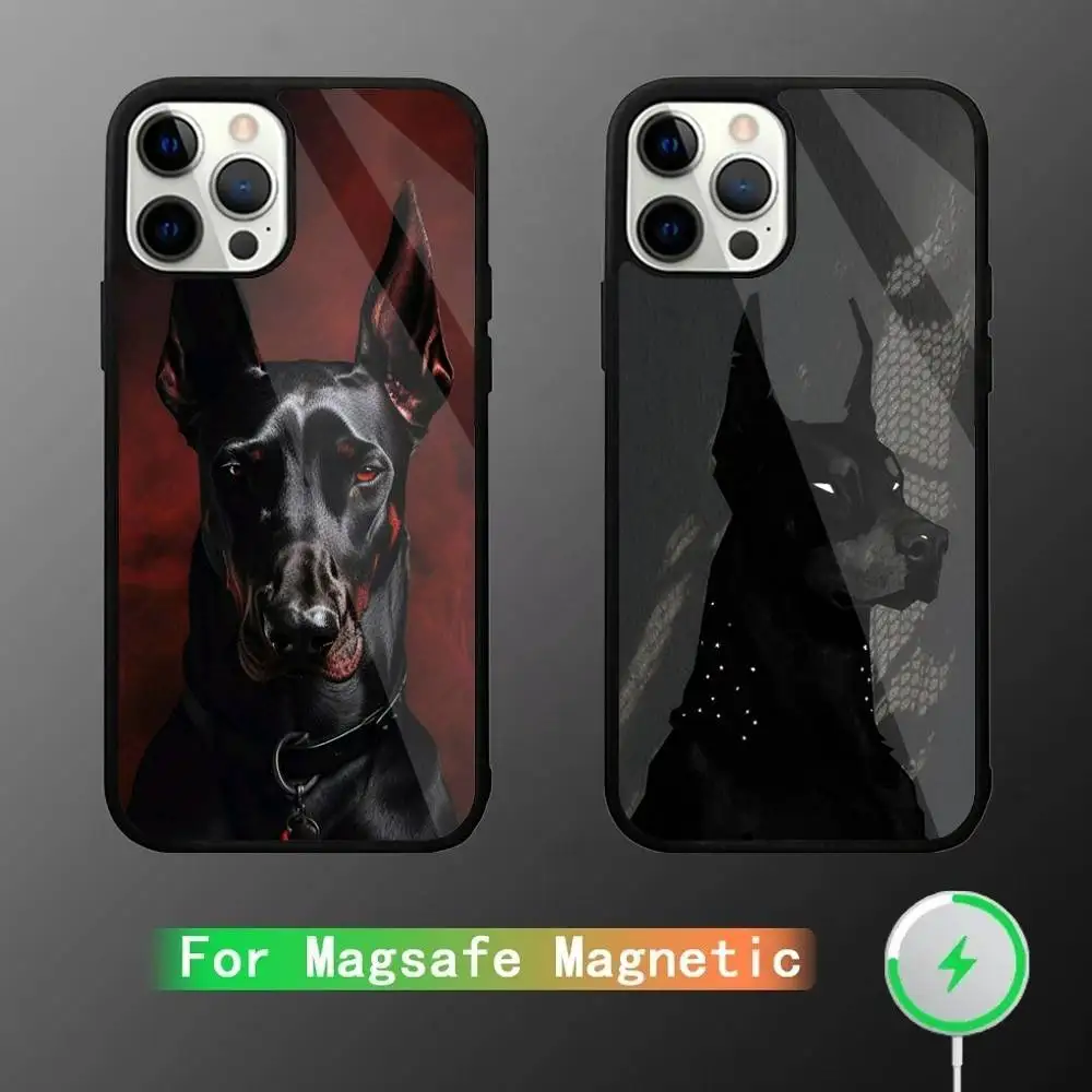 

Doberman Dog Phone Case For iPhone 17,16,15,14,13,12,11,Pro,Max,Plus,Mini,SE4,E Magnetic Magsafe Wireless Charging