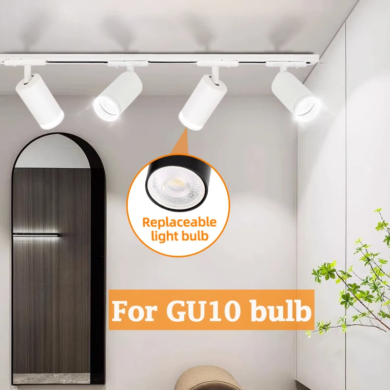 

GU10 Led Track Light Set 85-265V Celing Spotlight Replaceable Bulb Led Track Lamp for Living Room Kitchen Store Lighting Fixture